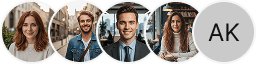 Multiple investor profile avatars displayed in a Meritoship trading review section